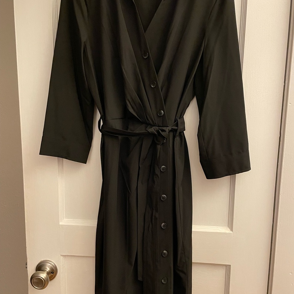 Calvin Klein Black Sheath Dress with 3/4 Sleeves